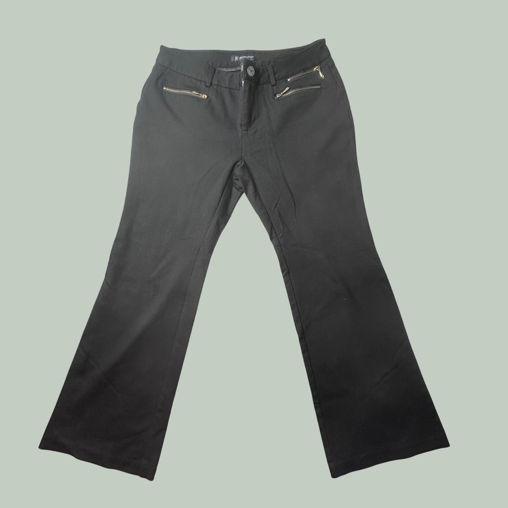 INC International Concepts Pants Womens 10PS Bootcut Black Zipper Accent Petite